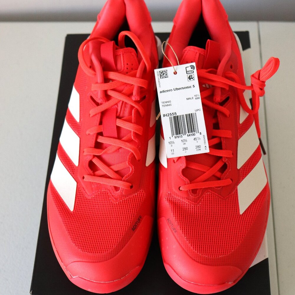 Adidas Adizero Ubersonic 5 Lucid Red Tennis Shoes Men Size 11